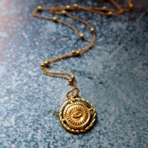 OSTATNIE - Naszyjnik "Inner Eye", łańcuszek kuleczkowy 45 cm